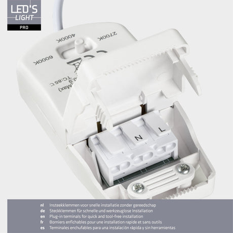 PACK DE 6 - Spot LED encastrable LED's Light PRO 68 mm - Intérieur et extérieur - 3 couleurs de lumière - Lumière variable - Blanc