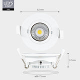 3 PACK - LED's Light PRO Recessed Spotlight 68 mm - Indoor &amp; Outdoor - 3 light colors - Dimmable light - White