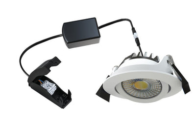 LED-Einbaustrahler, dimmbar bis warmweiß – 350 Lumen – 5 W – 1800–2700 K – 60° – Schutzart IP54 – Weiß