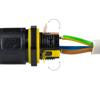 Connecteur de câble étanche IP68 - I-Connector 3P - Borne à levier - Pour câbles de 4-11mm - Noir