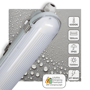 LED's Light PRO LED TL armatuur 150 cm - Met noodaccu - 4 lichtstanden - 47W
