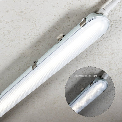 Luminaire LED résistant à l’humidité 150cm - 7200 lumens - 47W - Blanc froid 4000K - IP65 - Avec batterie de secours - 4 modes d’éclairage - 4 pièces