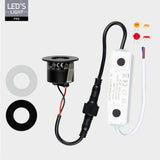 6er-Pack – LED's Light PRO Mini-Einbaustrahler 3 cm – Für Vordächer, Veranden und abgehängte Decken – Dimmbar – 3 Farbplatten