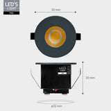 3er-Pack – LED's Light PRO Mini-Einbaustrahler 3 cm – Für Vordächer, Veranden und abgehängte Decken – Dimmbar – 3 Farbplatten