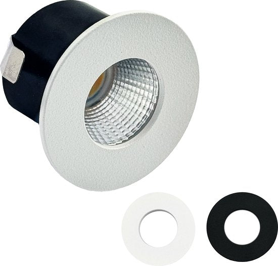 6er-Pack – LED's Light PRO Mini-Einbaustrahler 3 cm – Für Vordächer, Veranden und abgehängte Decken – Dimmbar – 3 Farbplatten