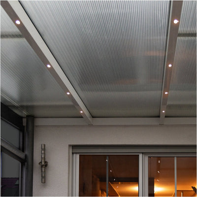 6er-Pack – LED's Light PRO Mini-Einbaustrahler 3 cm – Für Vordächer, Veranden und abgehängte Decken – Dimmbar – 3 Farbplatten