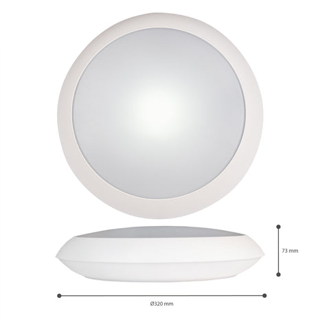 LED Plafondlamp 2050 lumen - 15W - Warmwit 3000K Koelwit 4000K Daglichtwit 6000K - Sensor - IP66 - IK10 - Ø 30cm