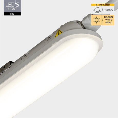 LED-Leuchte TL, 4640 Lumen, 29 W, Kaltweiß (4000 K), Schutzart IP65 (wasserdicht), 120 cm, 4er-Pack