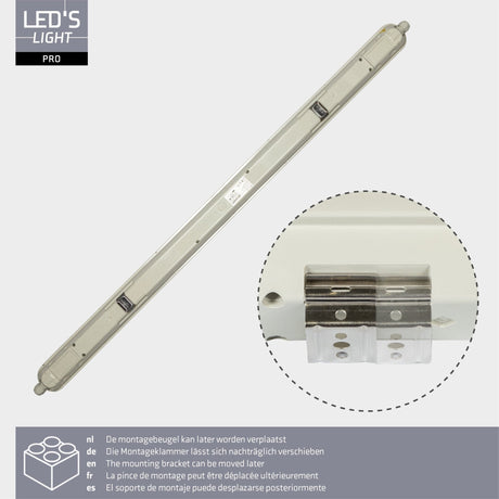 Vochtbestendig LED-armatuur 2400 lumen - 15W - Koelwit 4000K - 60cm - IP65 - IK08 - 4 stuks