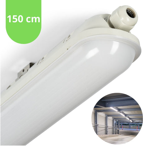 LED TL armatuur compleet koelwit 4000K - 40W 6400 lumen - 150cm IP65 waterdicht IK08 - 2 stuks