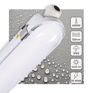 LED TL Fixture Pro IP65 5400 Lumen - 30W - 4000K Cool White - 120cm - Waterproof - With Wire Loop