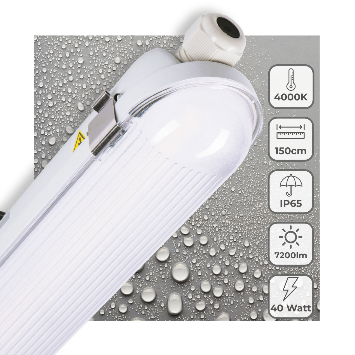 LED's Light Pro TL armatuur 150 cm - 40W - Energielabel B - Dimbaar licht - 7200 lm - 180Lm/W - IP65 - 4000K - IK08