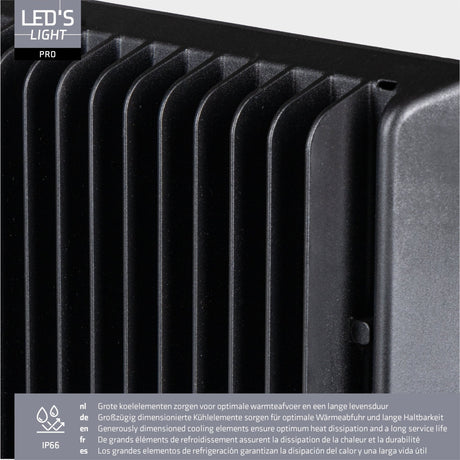LED Schijnwerper 30300 lumen - 200W - Koelwit 4000K - IP66 Waterdicht - 3 Lichtstanden - Daglichtsensor