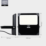 LED's Light Professional LED Flutlicht 18500 - 3 Lichtmodi - Wasserdicht - 100 Watt - Tageslichtsensor