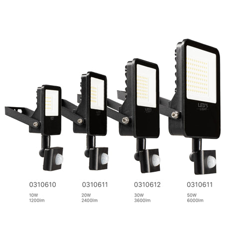 Projecteur LED’s Light avec capteur de mouvement 3600 - Étanche et inclinable - 30W