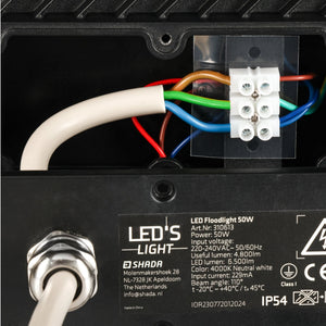 LED Light Floodlight with Motion Sensor 6000 - Waterproof & Tiltable - 50W