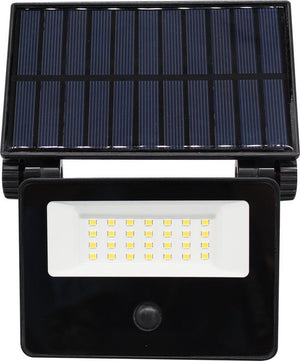 LED's Light Solar Floodlight with Motion Sensor - Fully Wireless Outdoor Lamp - Black