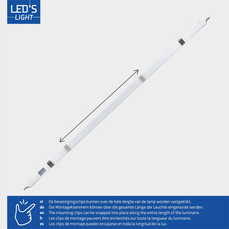 LED-Leuchte (TL) 5520 Lumen – 46 W – Kaltweiß 4000 K – 150 cm – IP65 wasserdicht – verbindbar – 2 Stück