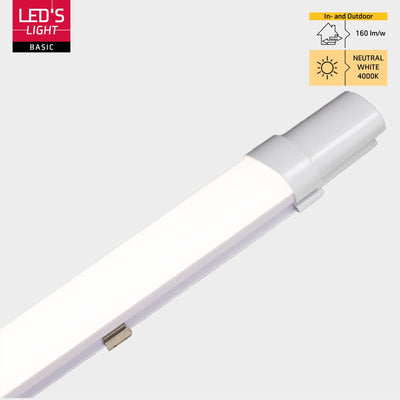 LED-Leuchte TL, 1900 Lumen, 18 W, Kaltweiß (4000 K), Schutzart IP65 (wasserdicht), 120 cm, 2 Stück