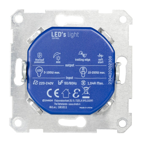 LED Dimmer Inbouw Universeel - 2-250W - Fase Afsnijding - Achter Schakelaar