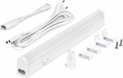 Réglette LED T5 blanc froid 4000K - 30cm 400 lumens - raccordable - pour armoires et cuisines