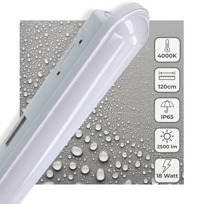 LED TL lichtbalk 120cm - 2500 lumen - IP65 waterdicht - armatuur inclusief TL buis - voor binnen en buiten