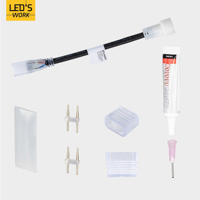 Juego de accesorios LED's Work para iluminación de obra con tira LED - Pieza de unión, adhesivo y tapas finales