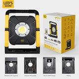 LED's Work 18V Acculamp Werklamp - Incl Adapters - LED Werklamp 5000lm – Klasse 3 • IP54 • IK08 • Dimbaar • Compatibel met Makita, Bosch, DeWalt & Metabo