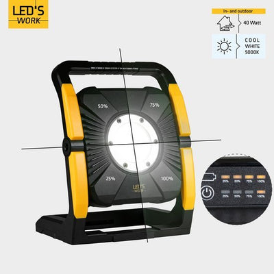LED Accu Werklamp 18V - 5000 lumen - Koelwit 5000K - Compatibel met Makita, Bosch, DeWalt, Metabo