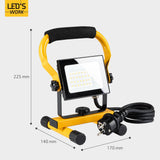 LED's Work Bouwlamp Werklamp 2000 - Verstelbare beugel - Waterdicht (IP65) - Zwart geel - Bedraad