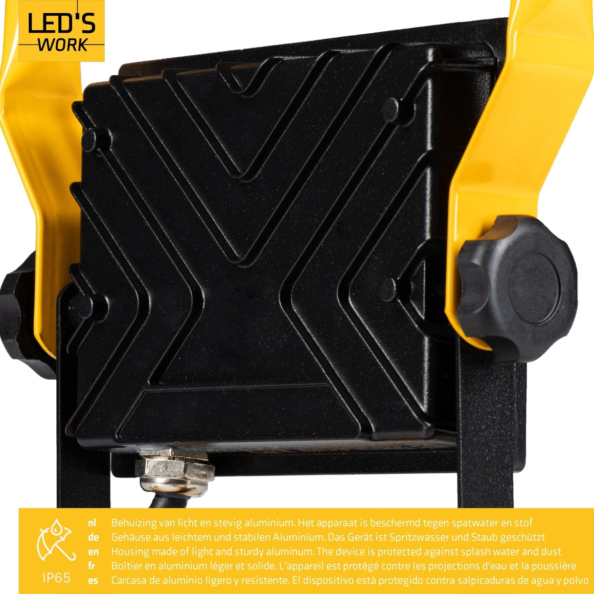 LED's Work 30W Bouwlamp 3100 - Verstelbare beugel - Waterdicht (IP65) - Zwart geel - koelwit 4000K