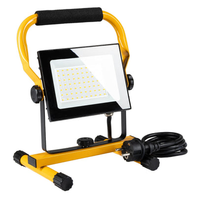 LED's Work 50W Bouwlamp Werklamp Bedraad 4200lm, Verstelbare beugel, Waterdicht (IP65), Zwart geel