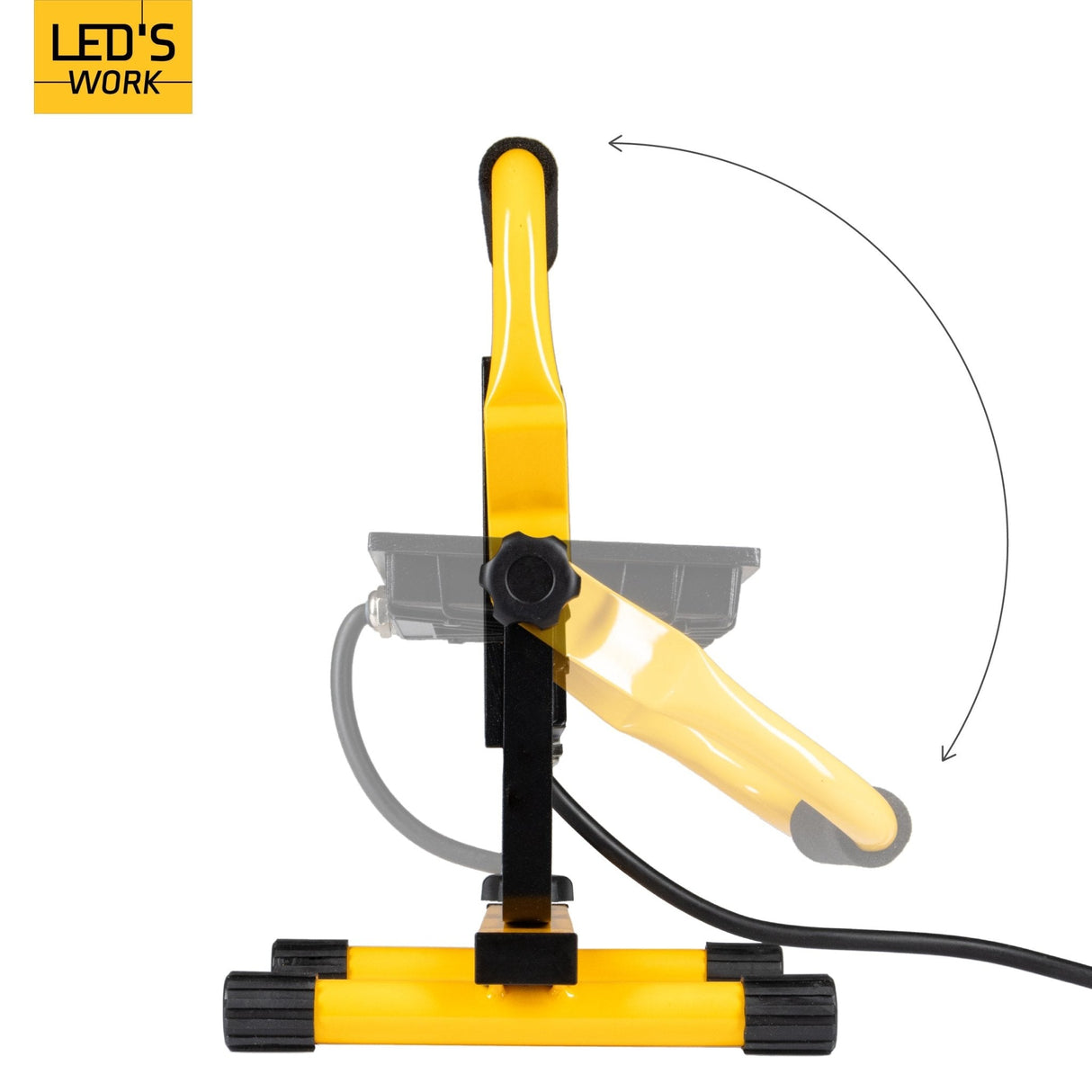 LED's Work 50W Bouwlamp Werklamp Bedraad 4200lm - Verstelbare beugel - Waterdicht (IP65) - Zwart geel