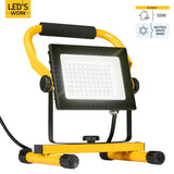 LED's Work 50W Bouwlamp Werklamp Bedraad 4200lm - Verstelbare beugel - Waterdicht (IP65) - Zwart geel