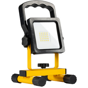 LED's Work Kabellose LED-Bauleuchte mit Akku 1200 – wiederaufladbar (USB-C) und neigbar – Schwarz Gelb