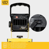 LED's Work draadloze LED Bouwlamp op accu 1200 - Oplaadbaar en kantelbaar - Zwart geel