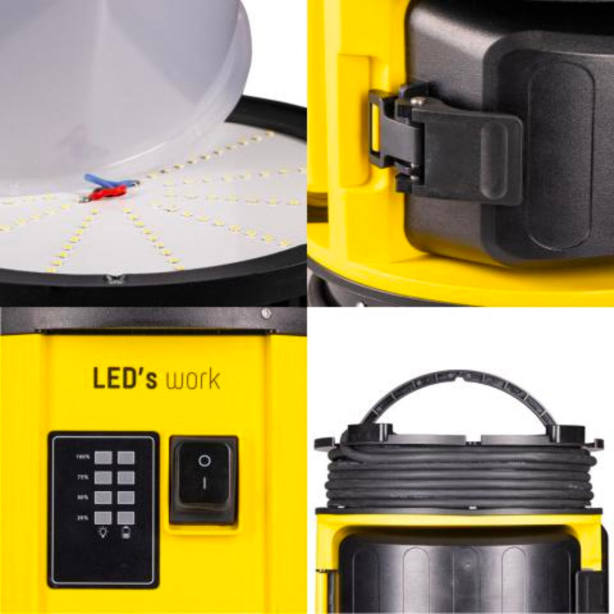 LED's Work 18V HybridPro Bouwlamp 12000lm -  op accu en netstroom - 80W - IP55 & Rough Service Tested