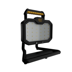 LED's Work 20W LED-Bauleuchte, wiederaufladbar, 2000 – funktioniert kabellos mit Akku – staub- und wasserdicht – Kaltweiß 4000K