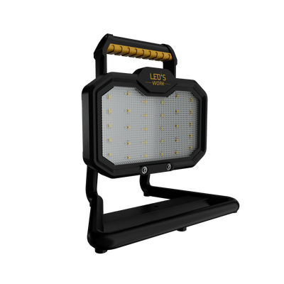 Projecteur de chantier LED's Work 20 W, rechargeable, 2000 lm - fonctionne sans fil sur batterie - étanche à la poussière et à l'eau - blanc froid 4000 K
