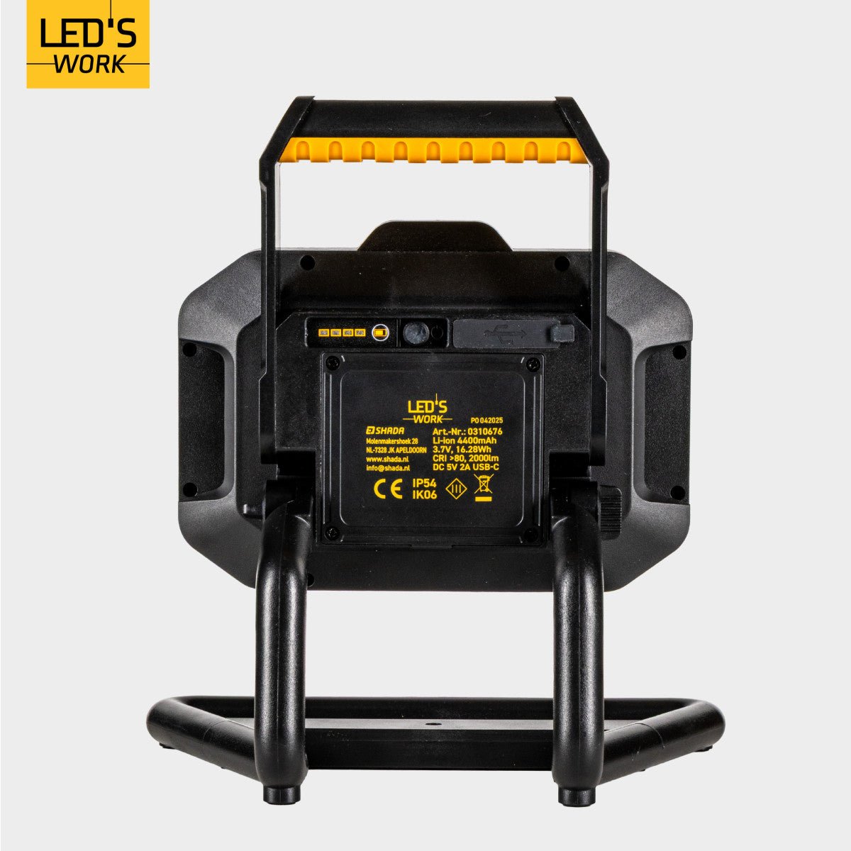 LED's Work LED Bouwlamp oplaadbaar 2000 - Werkt draadloos op accu - Stof- en waterdicht