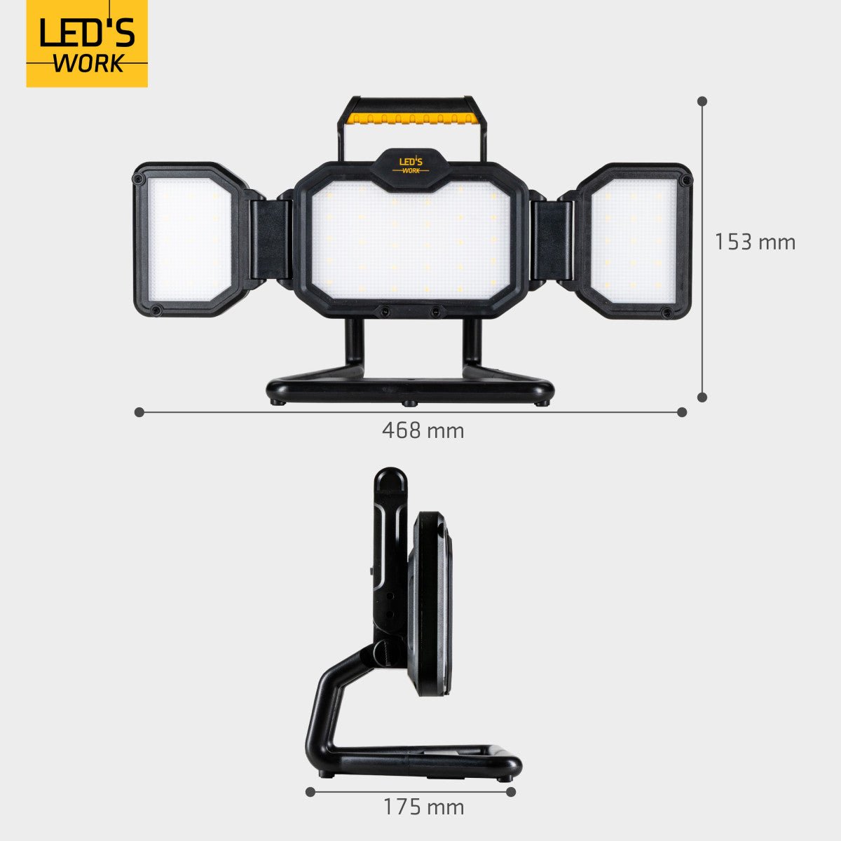 LED's Work LED Bouwlamp oplaadbaar 4000 - Werkt draadloos op accu - Stof- en waterdicht
