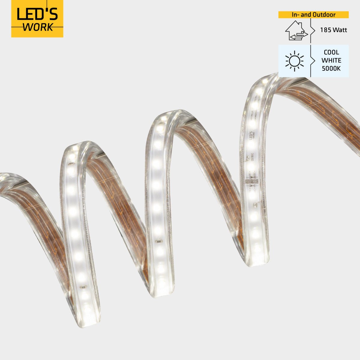 LED's Work LED's Lichterkette LED Rope 25 Meter Baubeleuchtung - Ausziehbar bis 100 Meter - 20.000 lm