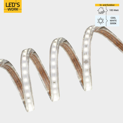 Tira de luces LED 20000 lúmenes - 185W - Blanco frío 5000K - IP65 - Acortable - 25 metros
