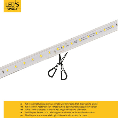 Tira de luces LED 20000 lúmenes - 185W - Blanco frío 5000K - IP65 - Acortable - 25 metros