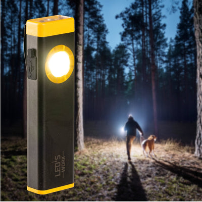 LED's Work – wiederaufladbare LED-Mini-Taschenlampe mit 3 Leuchtmodi (100, 500 und 700 Lumen)