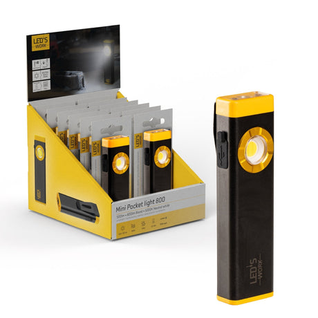 LED's Work – wiederaufladbare LED-Mini-Taschenlampe mit 3 Leuchtmodi (100, 500 und 700 Lumen)