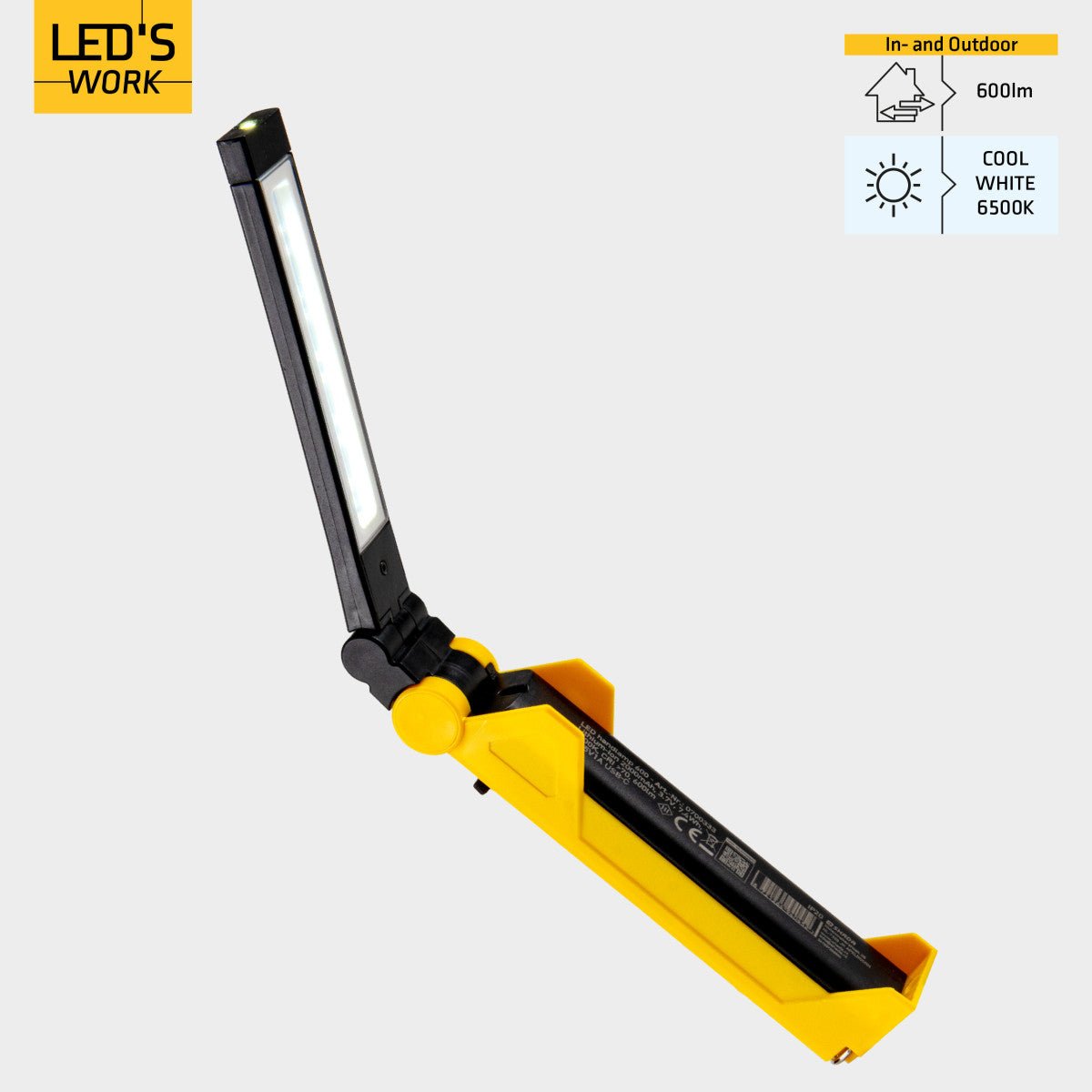 LED's Work Oplaadbare LED Werklamp op accu 600 - Werkt draadloos - Met magneet en haak