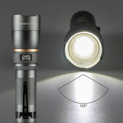 LED zaklamp oplaadbaar USB-C koelwit 5000K - 1200 lumen - IPX7 waterdicht dimbaar - zoomfunctie