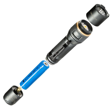 Wiederaufladbare LED-Taschenlampe – 450 Lumen – Dimmbar – Kaltweiß (5000 K) – Wasserdicht (IPX7) – Zoomfunktion – USB-C