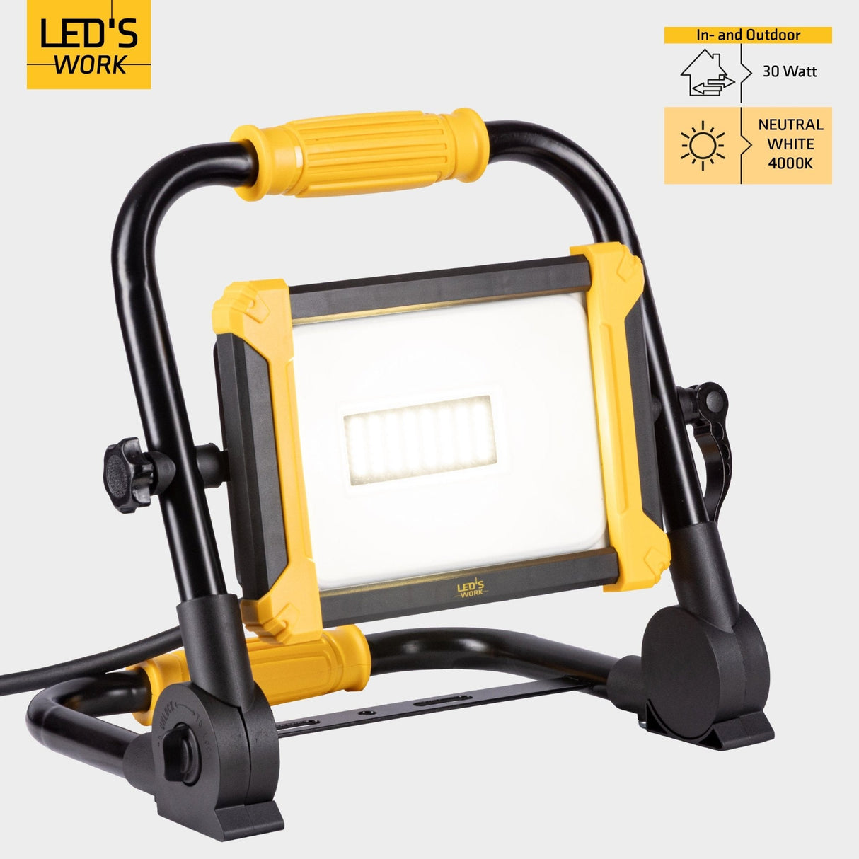 LED's Work Faltbare Bauleuchte 3900 - 30W LED ersetzt 300W Halogen - 3 Meter Kabel